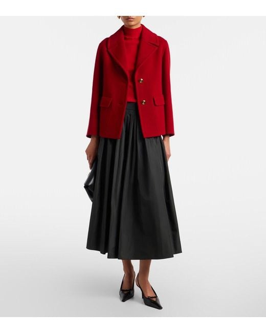 Max Mara Red Virgin Wool Jacket