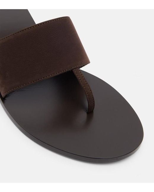Jude Brown Lucille Leather Wedge Thong Sandals