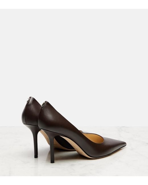 Jimmy Choo Brown Love 85 Leather Pumps