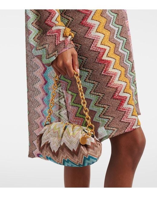 Missoni Multicolor Zigzag Small Leather-Trimmed Clutch