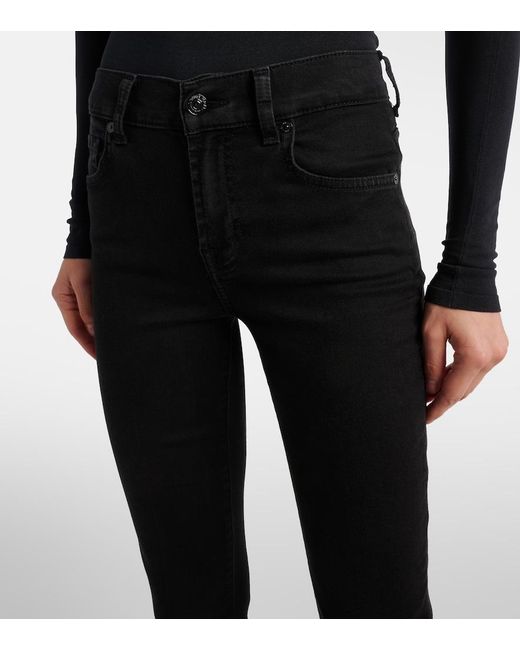 7 For All Mankind Blue Mid-Rise Bootcut Jeans