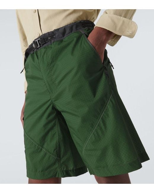 And Wander Green Ripstop Shorts for men