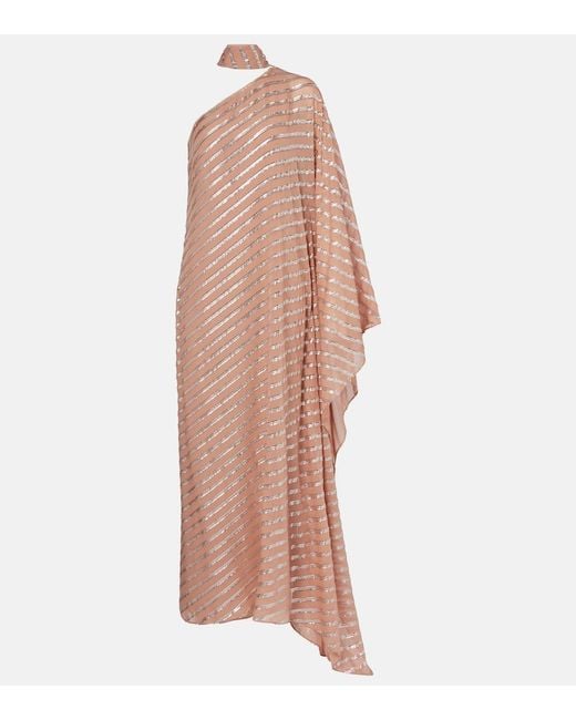Taller Marmo Pink Petra One-Shoulder Fil Coupe Maxi Dress
