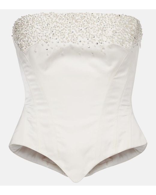 Clio Peppiatt White Evie Beaded Corset