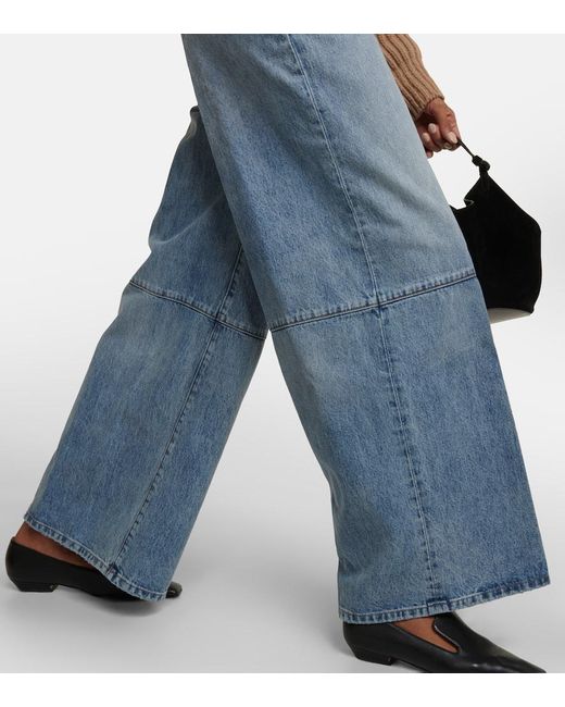Jean Ample Isla A Taille Haute Khaite en coloris Blue