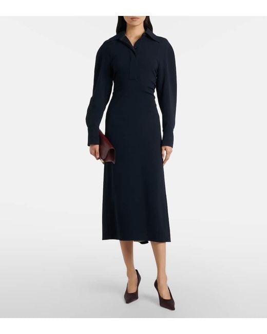 Victoria Beckham Blue Cady Polo Dress