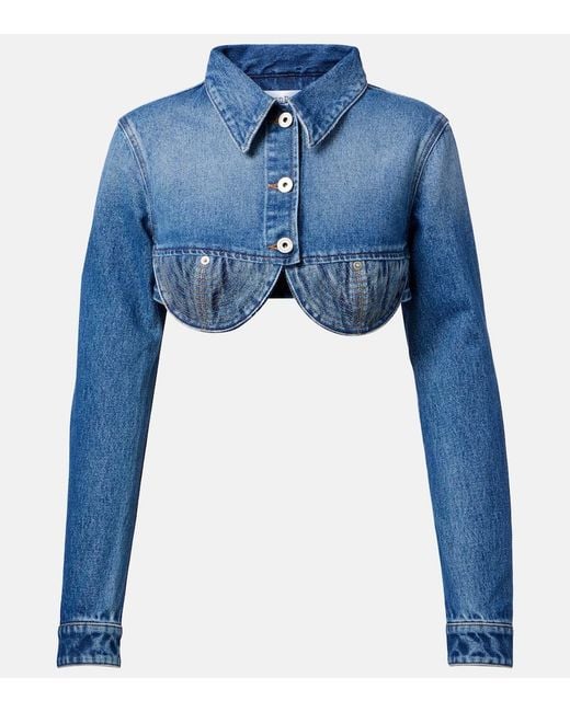 Jean Paul Gaultier Blue Cropped Denim Jacket