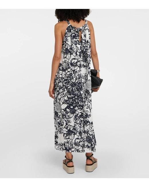 Velvet White Penelope Printed Cotton Maxi Dress
