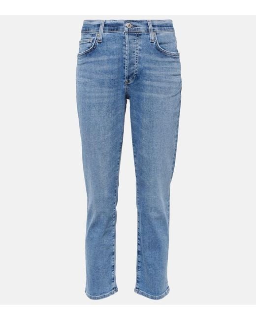 Citizens of Humanity Blue Mid-Rise Slim Jeans Emerson