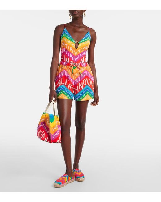 Valentino Blue Logo Swimsuit
