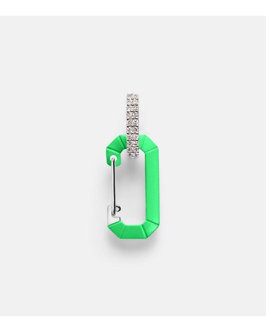 Eera Green Small Chiara 18Kt And Diamond Single Earring
