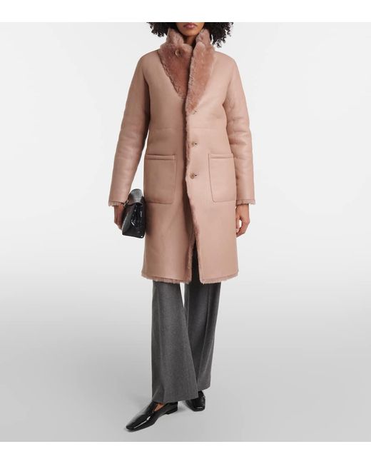 Joseph Natural Britanny Reversible Shearling And Leather Coat