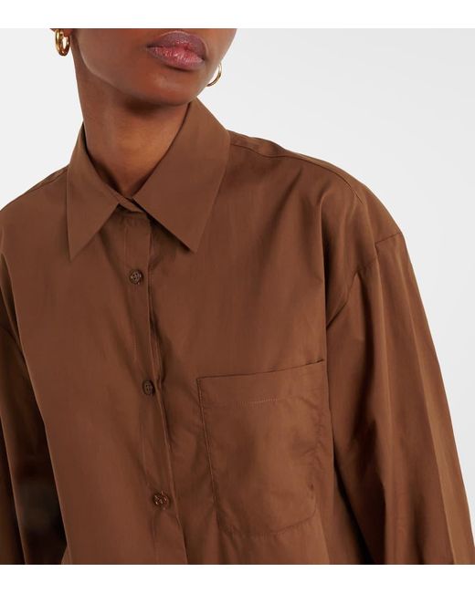 Frankie Shop Brown Hemdblusenkleid Helena Aus Baumwolle