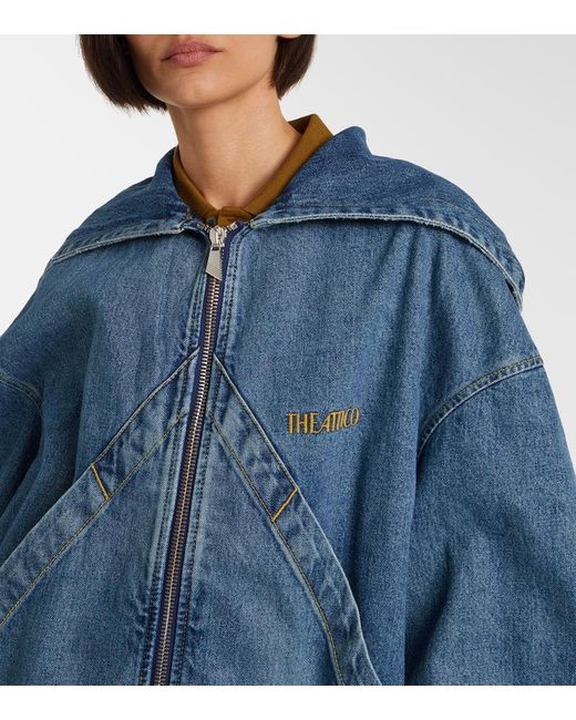 The Attico Blue Blouson Aus Denim