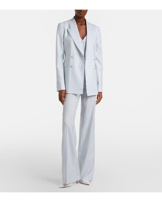 Gabriela Hearst Blue Angela Wool And Silk Blazer