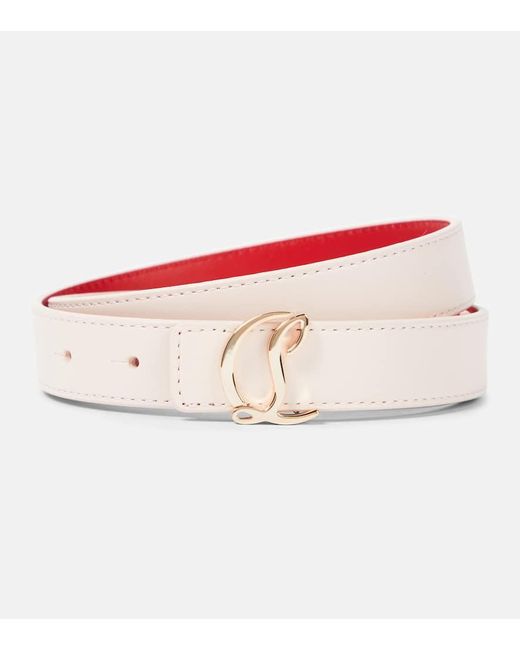 Cintura CL Logo in pelle di Christian Louboutin in Red