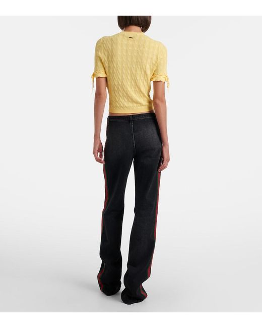 Gucci Blue Web Stripe Straight Jeans