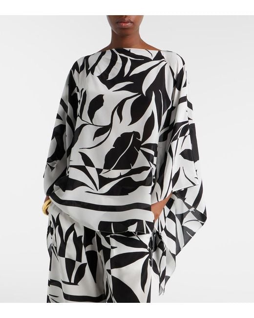 Max Mara Black Ambuto Printed Silk Blouse