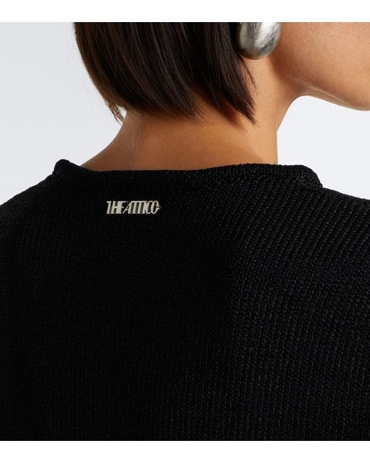 The Attico Black Fringed Minidress
