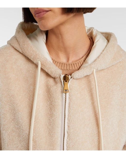 Moncler Natural Terry Zip-Up Hoodie