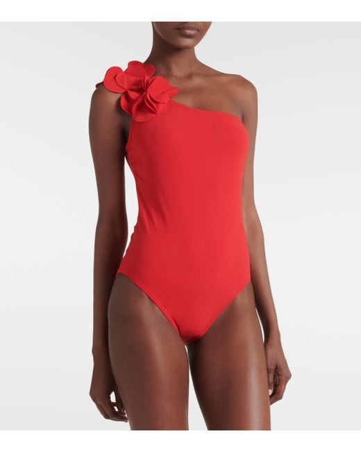 Karla Colletto Red Tess One-shoulder Swimsuit