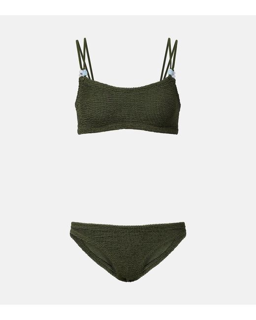Hunza G Green Cassie Beaded Bikini