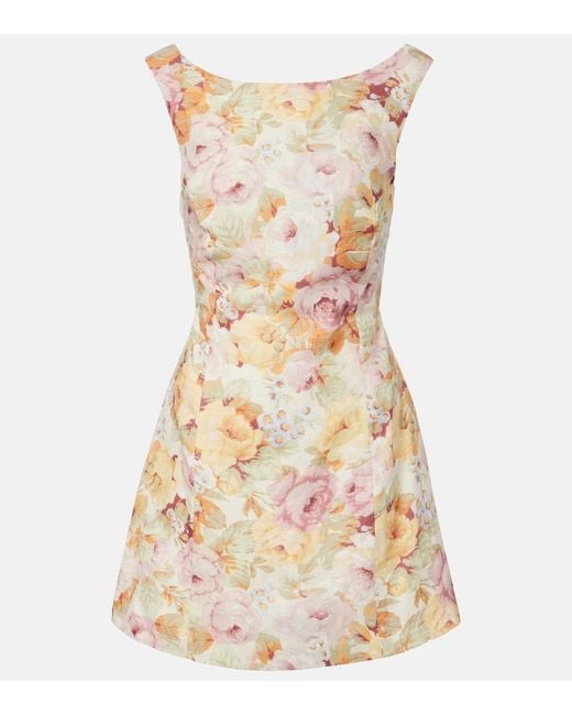 Faithfull The Brand Multicolor Sofia Floral Linen Minidress