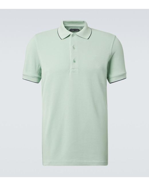 Tom Ford Green Pique Polo Shirt for men