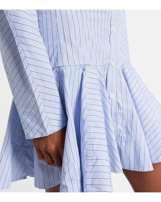 Ganni Blue Striped Cotton Shirt Dress