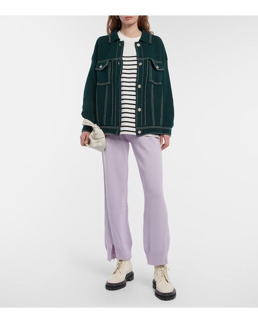 Barrie Purple Tapered Cashmere Pants