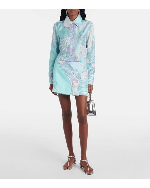 Camicia Orchidee di Emilio Pucci in Blue