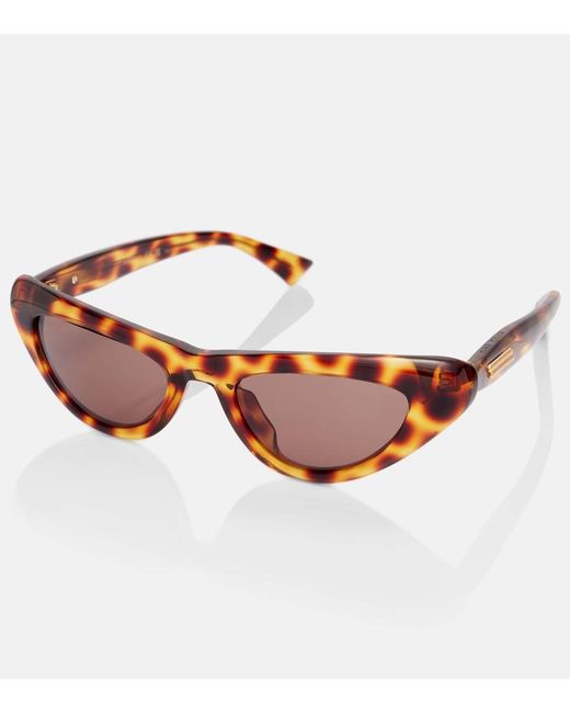 Bottega Veneta Brown Curvy Cat-Eye Sunglasses