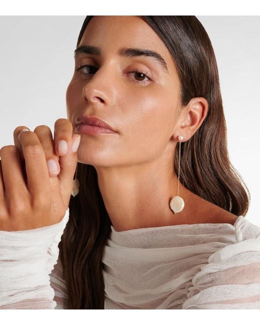 Mateo White 14Kt Drop Earrings With Pearls