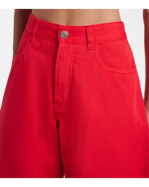 Alaïa Red Barrel-Leg Jeans