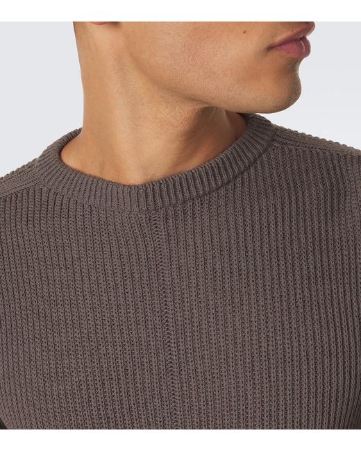 Rick Owens Brown Ribbed-Knit Virgin Wool Sweater for men