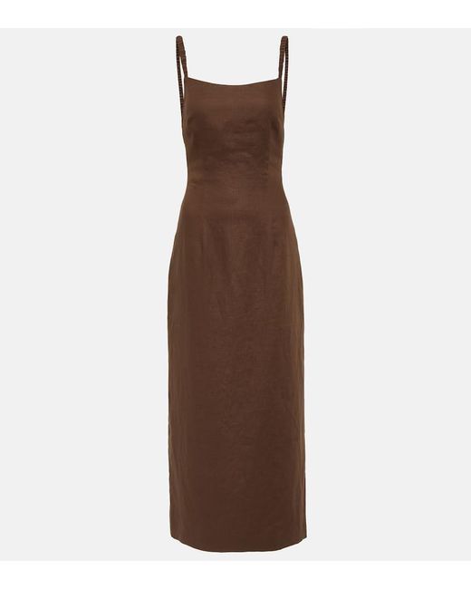 Sir Brown Primrose Ruched Cotton Minidress