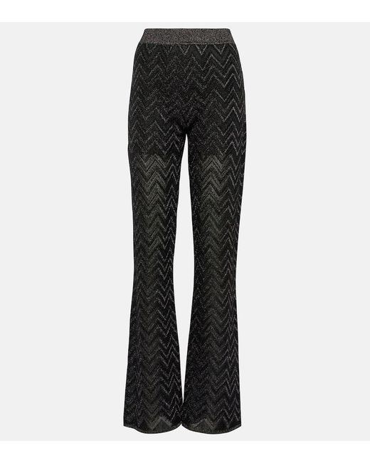 Pantalones flared de tiro alto Missoni de color Black