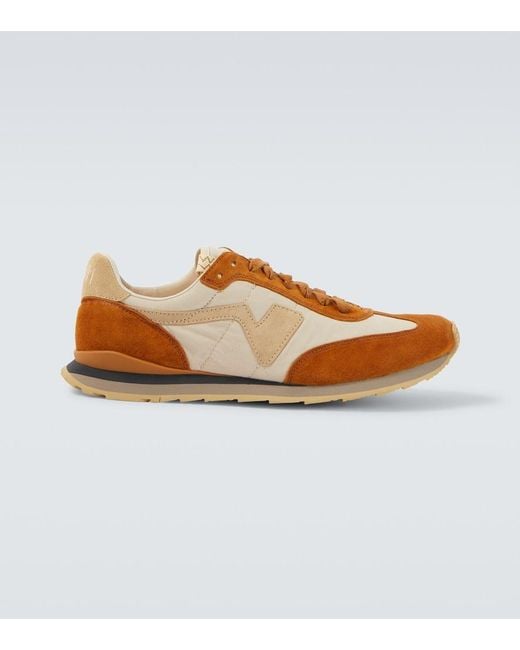 Visvim Brown Fkt Runner Suede-Trimmed Sneakers for men