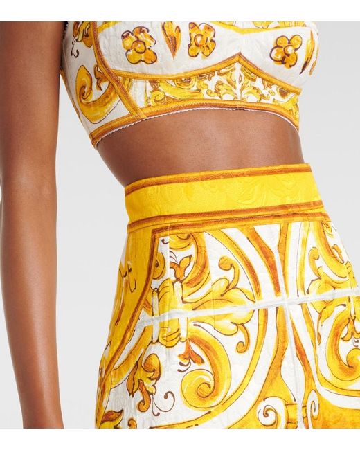 Dolce & Gabbana Yellow Patterned Skirt