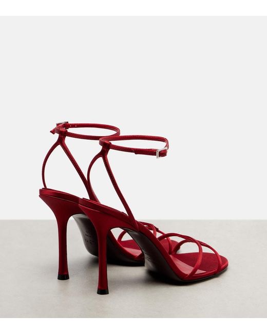 Jimmy Choo Red Leo 100 Satin Sandals