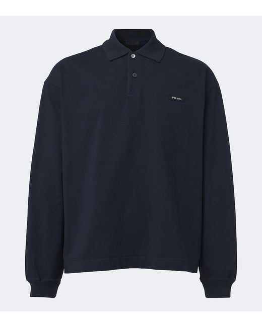 Polo De Algodon Prada de hombre de color Blue