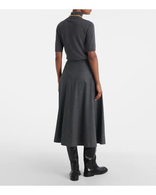 Max Mara Gray Midirock Betulla Aus Wollflanell