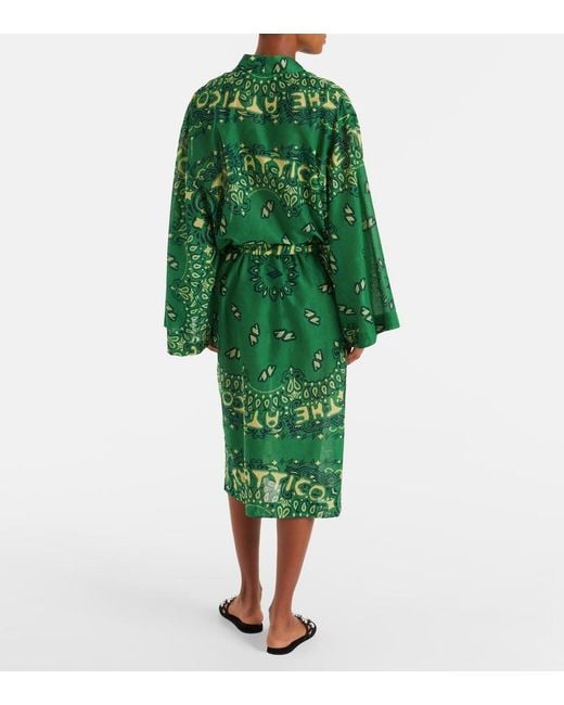 The Attico Green Bandana Cotton Muslin Kaftan