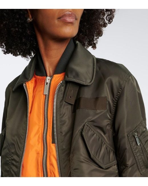Sacai Black Layered Technical Bomber Jacket