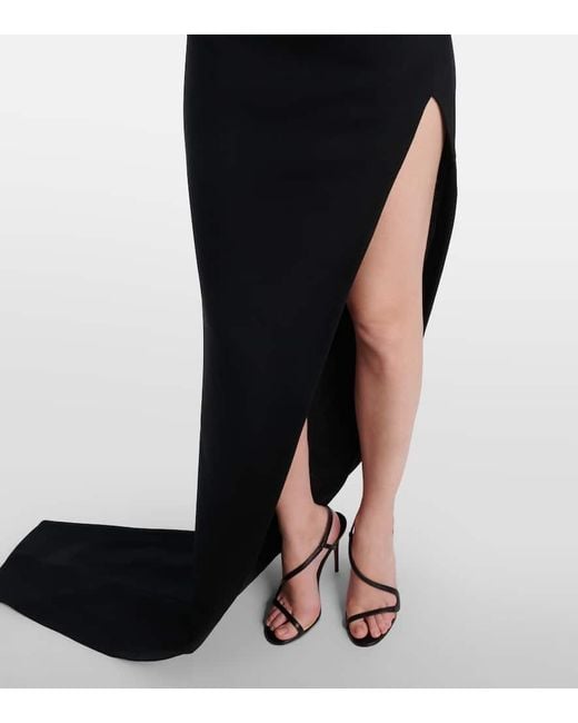 David Koma Black Verzierte Robe Aus Einem Wollgemisch