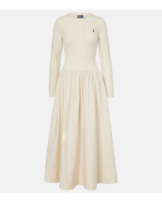Polo Ralph Lauren Natural Cotton And Wool-Blend Maxi Dress