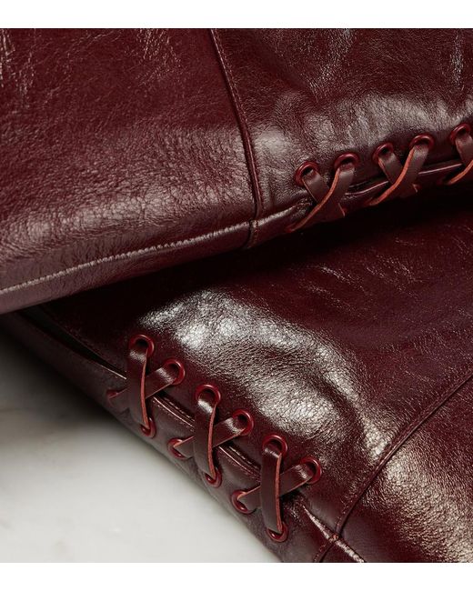 Chloé Red Eve 85 Leather Over-The-Knee Boots
