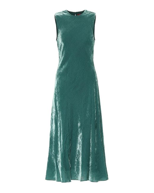 Sies Marjan Green Viv Velvet Cord Sleeveless Dress