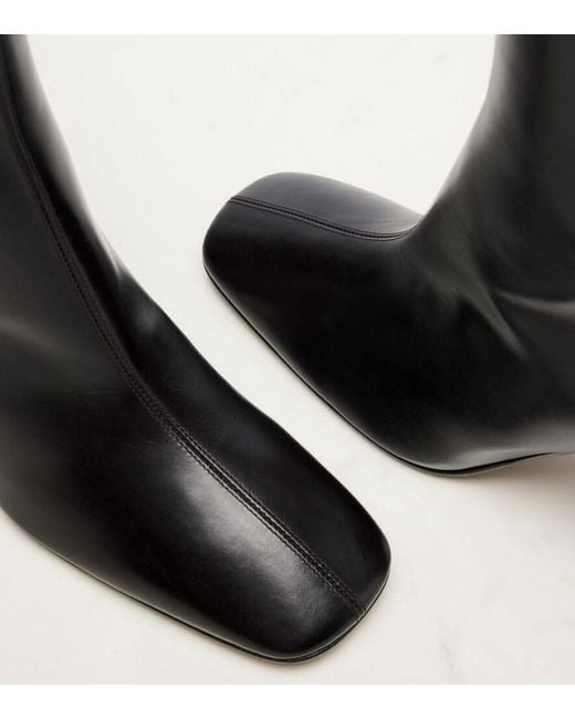The Row Black Cindy Leather Ankle Boots