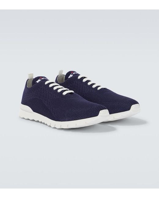 Kiton Blue Fits Cotton Sneakers for men